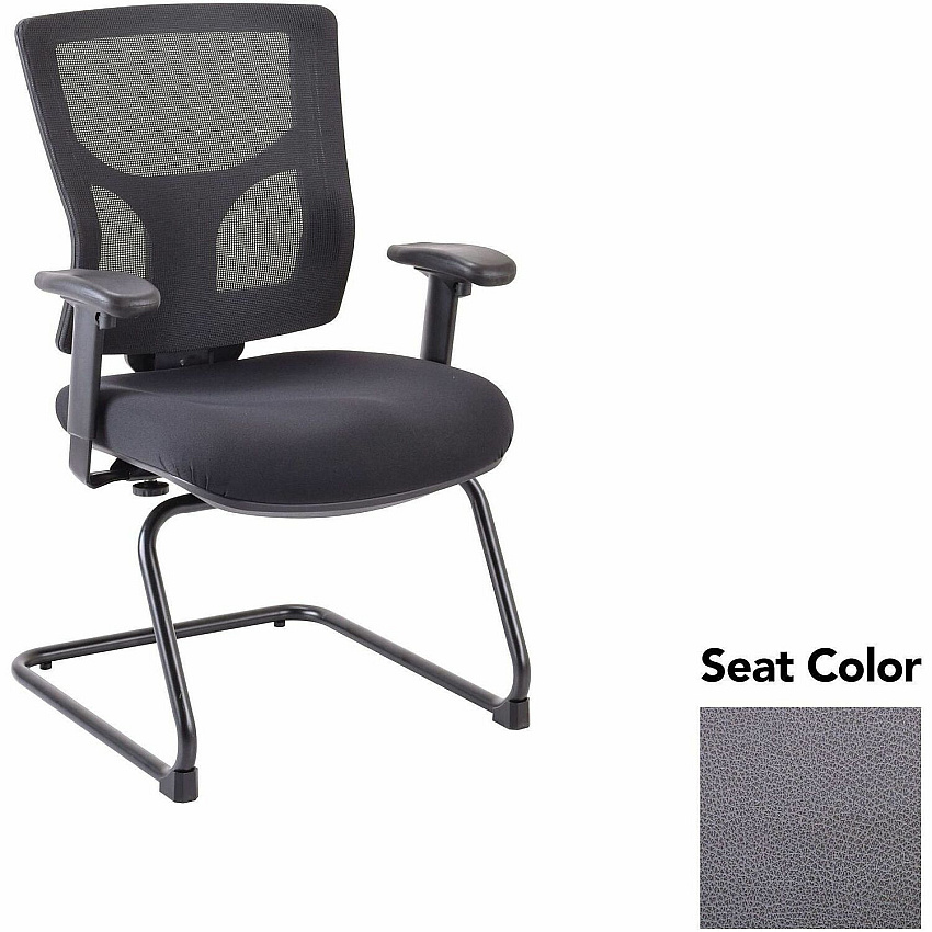Lorell Conjure Sled Base Guest Chair Canyon Carbon Seat Color - Polyurethane Foam Seat Material - Mesh Back Material - Mid Back - Cantilever, Sled Base - Armrest - 1 Each (LLR62009101)