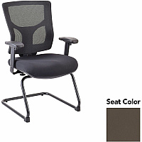 Lorell Conjure Sled Base Guest Chair Dillon Java Seat Color - Polyurethane Foam Seat Material - Mesh Back Material - Mid Back - Cantilever, Sled Base - Armrest - 1 Each (LLR62009077)