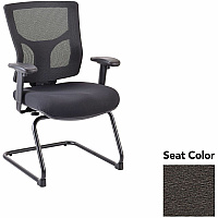 Lorell Conjure Sled Base Guest Chair Fuse Pepper Seat Color - Polyurethane Foam Seat Material - Mesh Back Material - Mid Back - Cantilever, Sled Base - Armrest - 1 Each (LLR6200904)