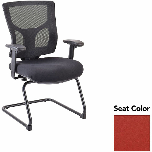 Lorell Conjure Sled Base Guest Chair Canyon Red Rock Seat Color - Polyurethane Foam Seat Material - Mesh Back Material - Mid Back - Cantilever, Sled Base - Armrest - 1 Each (LLR62009075)
