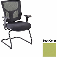 Lorell Conjure Sled Base Guest Chair Dillon Apple Green Seat Color - Polyurethane Foam Seat Material - Mesh Back Material - Mid Back - Cantilever, Sled Base - Armrest - 1 Each (LLR62009009)