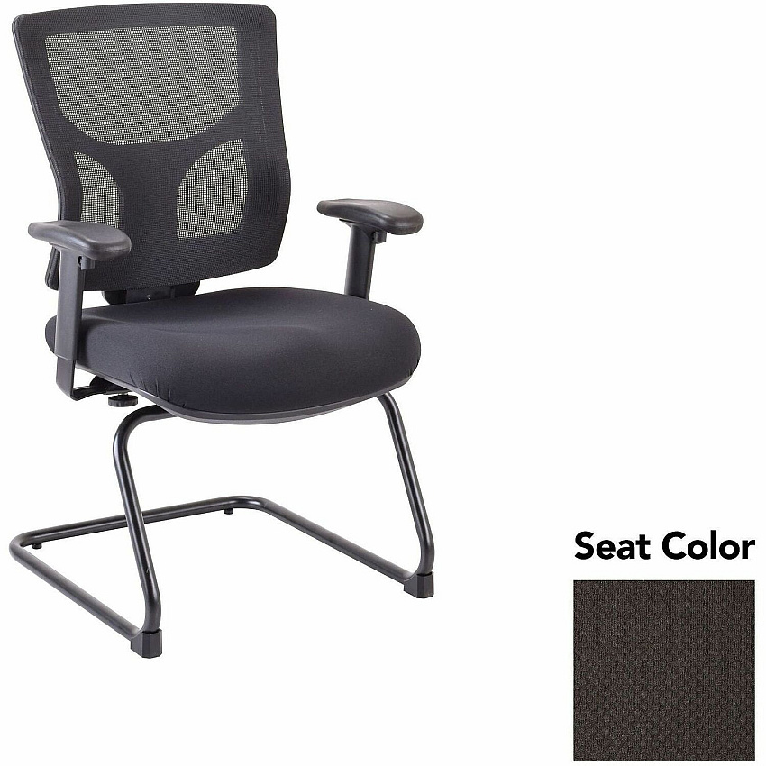 Lorell Conjure Sled Base Guest Chair Perfection Black Seat Color - Polyurethane Foam Seat Material - Mesh Back Material - Mid Back - Cantilever, Sled Base - Armrest - 1 Each (LLR6200963)