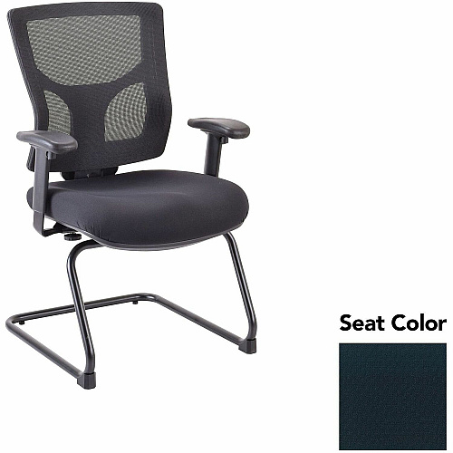 Lorell Conjure Sled Base Guest Chair Insight Ebony Seat Color - Polyurethane Foam Seat Material - Mesh Back Material - Mid Back - Cantilever, Sled Base - Armrest - 1 Each (LLR6200949)