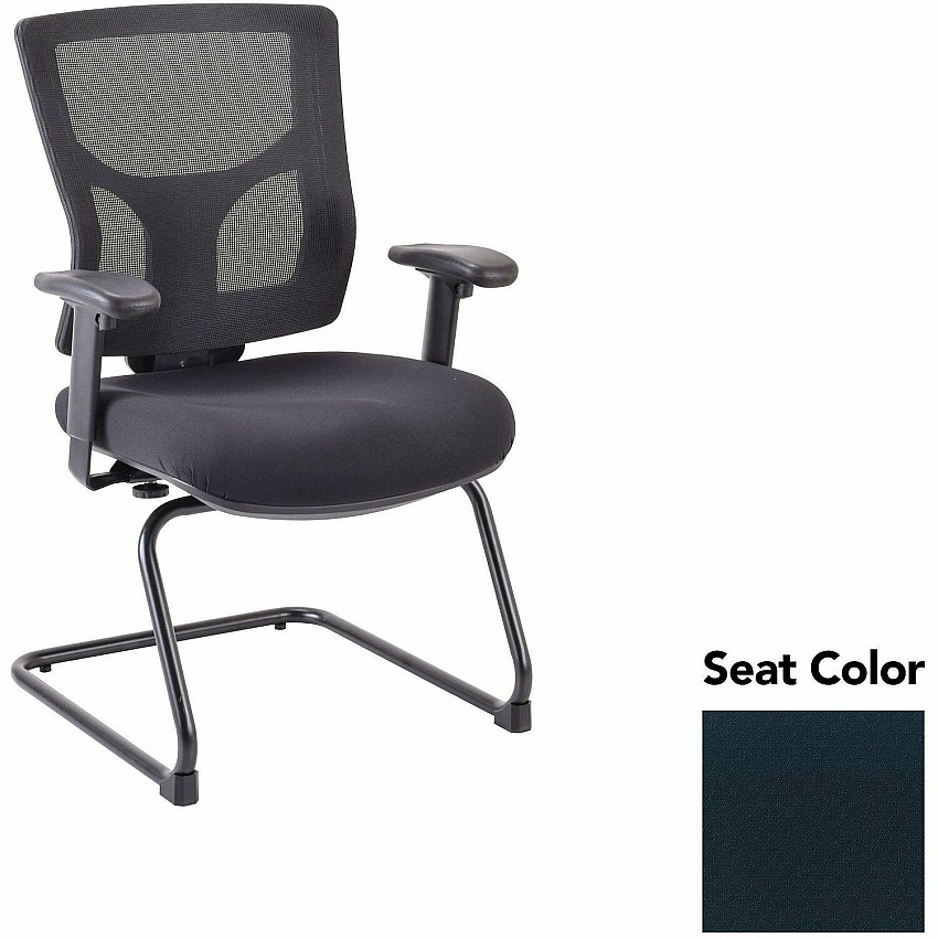 Lorell Conjure Sled Base Guest Chair Insight Ebony Seat Color - Polyurethane Foam Seat Material - Mesh Back Material - Mid Back - Cantilever, Sled Base - Armrest - 1 Each (LLR6200949)
