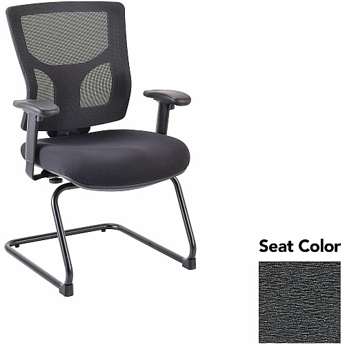 Lorell Conjure Sled Base Guest Chair Fuse Azurean Seat Color - Polyurethane Foam Seat Material - Mesh Back Material - Mid Back - Cantilever, Sled Base - Armrest - 1 Each (LLR6200946)