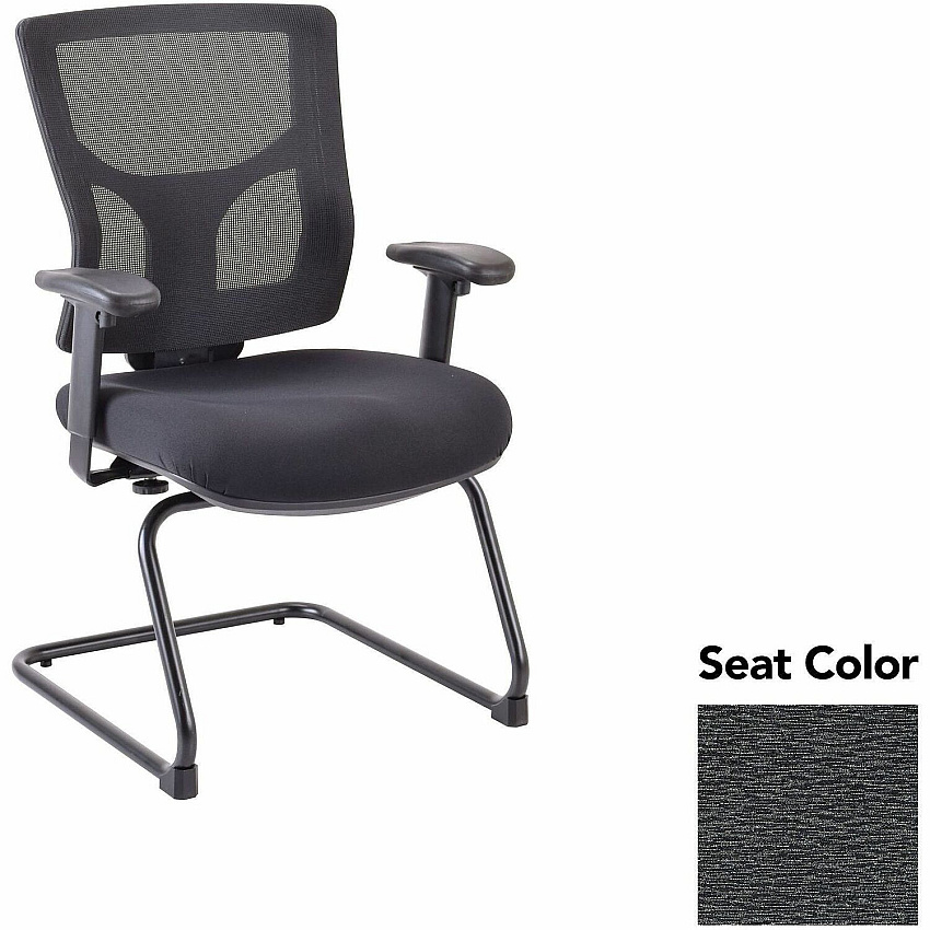 Lorell Conjure Sled Base Guest Chair Fuse Azurean Seat Color - Polyurethane Foam Seat Material - Mesh Back Material - Mid Back - Cantilever, Sled Base - Armrest - 1 Each (LLR6200946)