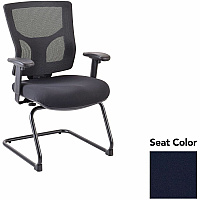Lorell Conjure Sled Base Guest Chair Forte Cadet Seat Color - Polyurethane Foam Seat Material - Mesh Back Material - Mid Back - Cantilever, Sled Base - Armrest - 1 Each (LLR6200943)