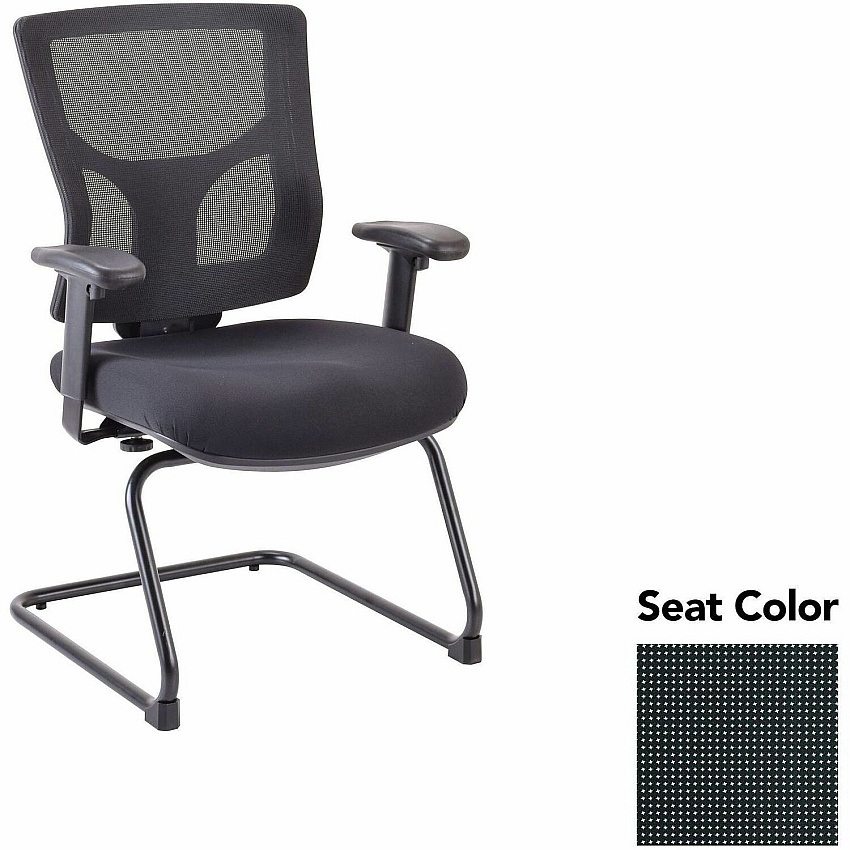 Lorell Conjure Sled Base Guest Chair Expo Tuxedo Seat Color - Polyurethane Foam Seat Material - Mesh Back Material - Mid Back - Cantilever, Sled Base - Armrest - 1 Each (LLR6200935)
