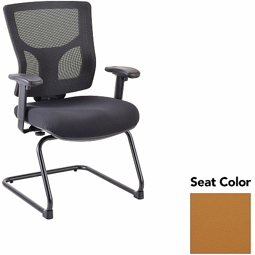 Lorell Conjure Sled Base Guest Chair Canyon Nutmeg Seat Color - Polyurethane Foam Seat Material - Mesh Back Material - Mid Back - Cantilever, Sled Base - Armrest - 1 Each (LLR6200930)