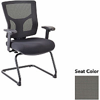 Lorell Conjure Sled Base Guest Chair Expo Fog Seat Color - Polyurethane Foam Seat Material - Mesh Back Material - Mid Back - Cantilever, Sled Base - Armrest - 1 Each (LLR6200932)