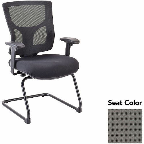 Lorell Conjure Sled Base Guest Chair Expo Fog Seat Color - Polyurethane Foam Seat Material - Mesh Back Material - Mid Back - Cantilever, Sled Base - Armrest - 1 Each (LLR6200932)