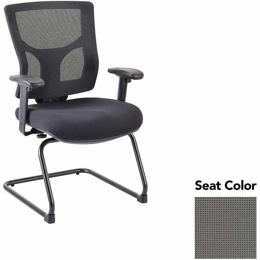 Lorell Conjure Sled Base Guest Chair Expo Fog Seat Color - Polyurethane Foam Seat Material - Mesh Back Material - Mid Back - Cantilever, Sled Base - Armrest - 1 Each (LLR6200932)