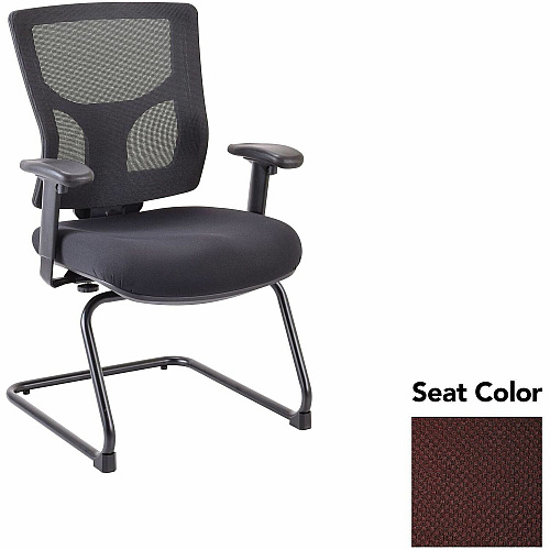 Lorell Conjure Sled Base Guest Chair Perfection Burgundy Seat Color - Polyurethane Foam Seat Material - Mesh Back Material - Mid Back - Cantilever, Sled Base - Armrest - 1 Each (LLR6200964)