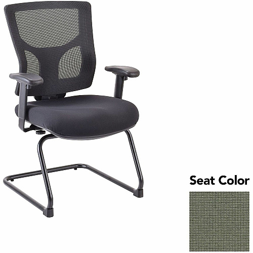 Lorell Conjure Sled Base Guest Chair Shire Sage Seat Color - Polyurethane Foam Seat Material - Mesh Back Material - Mid Back - Cantilever, Sled Base - Armrest - 1 Each (LLR6200985)