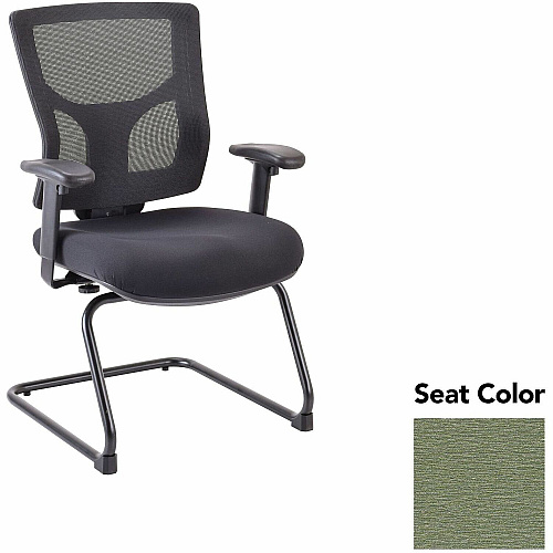 Lorell Conjure Sled Base Guest Chair Fuse Cress Seat Color - Polyurethane Foam Seat Material - Mesh Back Material - Mid Back - Cantilever, Sled Base - Armrest - 1 Each (LLR6200948)