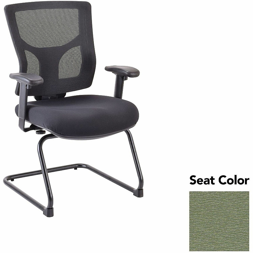 Lorell Conjure Sled Base Guest Chair Fuse Cress Seat Color - Polyurethane Foam Seat Material - Mesh Back Material - Mid Back - Cantilever, Sled Base - Armrest - 1 Each (LLR6200948)