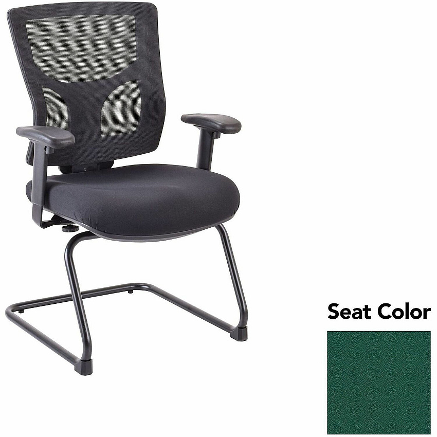Lorell Conjure Sled Base Guest Chair Forte Chive Seat Color - Polyurethane Foam Seat Material - Mesh Back Material - Mid Back - Cantilever, Sled Base - Armrest - 1 Each (LLR6200942)