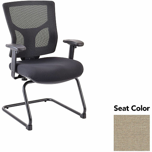 Lorell Conjure Sled Base Guest Chair Shire Travertine Seat Color - Polyurethane Foam Seat Material - Mesh Back Material - Mid Back - Cantilever, Sled Base - Armrest - 1 Each (LLR6200987)