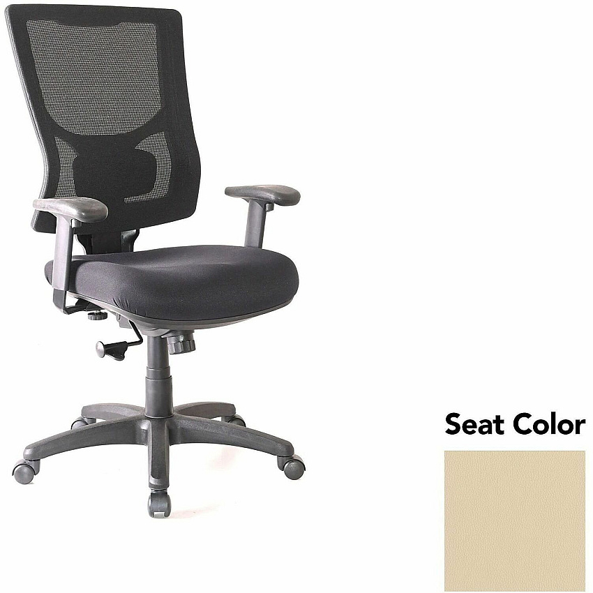 Lorell Conjure High-Back Swivel/Tilt Office Chair Dillon Buff Seat Color - Polyurethane Foam Seat Material - Mesh Back Material - High Back - Armrest - 1 Each (LLR62018007)