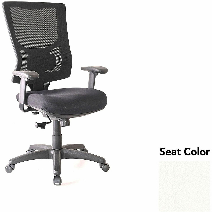 Lorell Conjure High-Back Swivel/Tilt Office Chair Dillon Snow Seat Color - Polyurethane Foam Seat Material - Mesh Back Material - High Back - Armrest - 1 Each (LLR62018103)