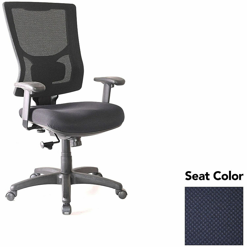 Lorell Conjure High-Back Swivel/Tilt Office Chair Perfection Navy Seat Color - Polyurethane Foam Seat Material - Mesh Back Material - High Back - Armrest - 1 Each (LLR6201866)