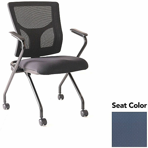 Lorell Conjure Mesh Training Chairs with Arms Insight Periwinkle Blue Seat Color - Polyurethane, Foam Seat Material - Mesh Back Material - High Back - Black - Armrest - 2 / Carton (LLR6201901)