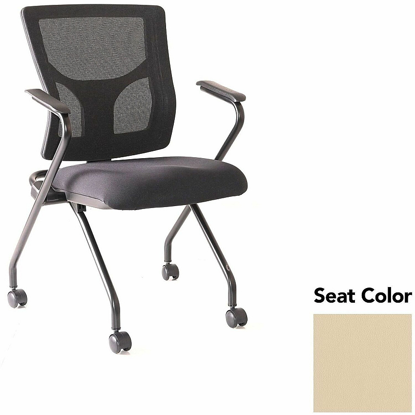 Lorell Conjure Mesh Training Chairs with Arms Dillon Buff Seat Color - Polyurethane, Foam Seat Material - Mesh Back Material - High Back - Black - Armrest - 2 / Carton (LLR62019007)