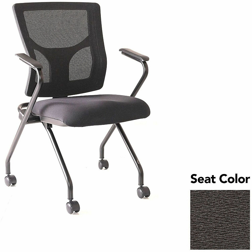 Lorell Conjure Mesh Training Chairs with Arms Fuse Pepper Seat Color - Polyurethane, Foam Seat Material - Mesh Back Material - High Back - Black - Armrest - 2 / Carton (LLR6201904)