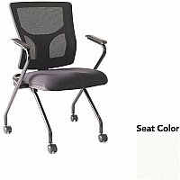Lorell Conjure Mesh Training Chairs with Arms Dillon Snow Seat Color - Polyurethane, Foam Seat Material - Mesh Back Material - High Back - Black - Armrest - 2 / Carton (LLR62019103)