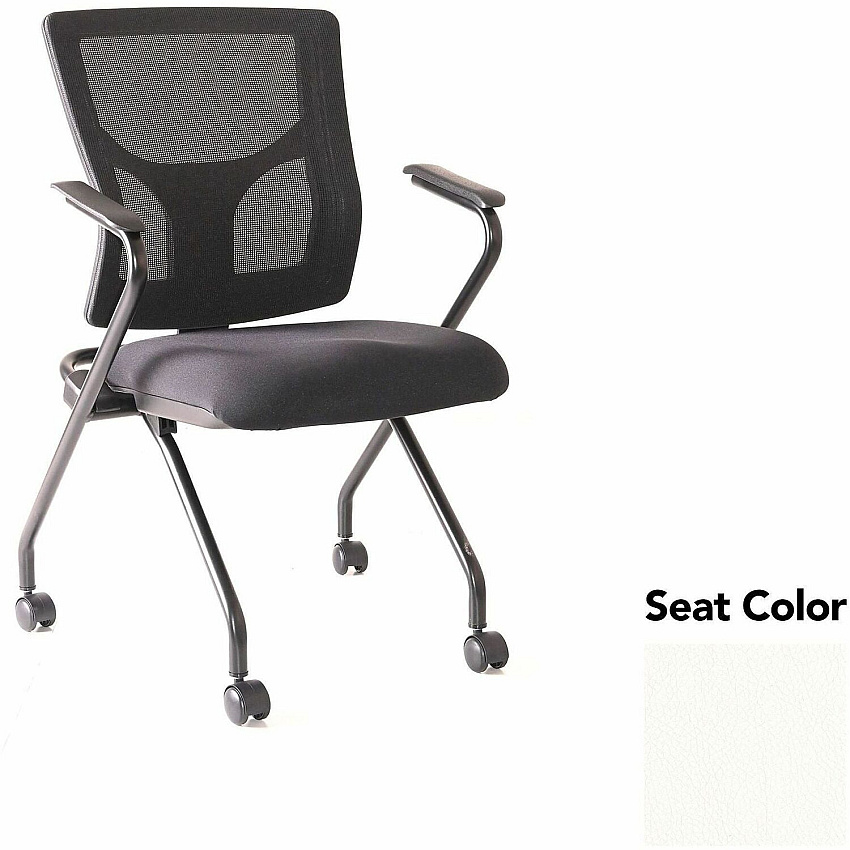 Lorell Conjure Mesh Training Chairs with Arms Dillon Snow Seat Color - Polyurethane, Foam Seat Material - Mesh Back Material - High Back - Black - Armrest - 2 / Carton (LLR62019103)
