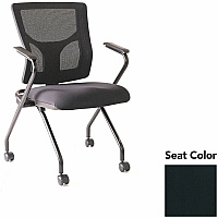 Lorell Conjure Mesh Training Chairs with Arms Dillon Black Seat Color - Polyurethane, Foam Seat Material - Mesh Back Material - High Back - Black - Armrest - 2 / Carton (LLR62019076)