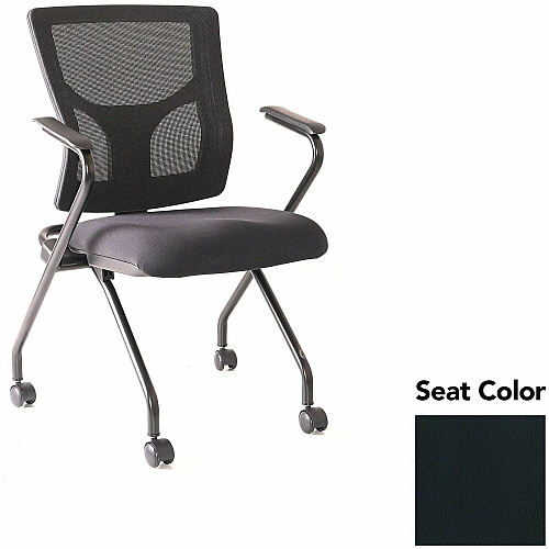 Lorell Conjure Mesh Training Chairs with Arms Dillon Black Seat Color - Polyurethane, Foam Seat Material - Mesh Back Material - High Back - Black - Armrest - 2 / Carton (LLR62019076)