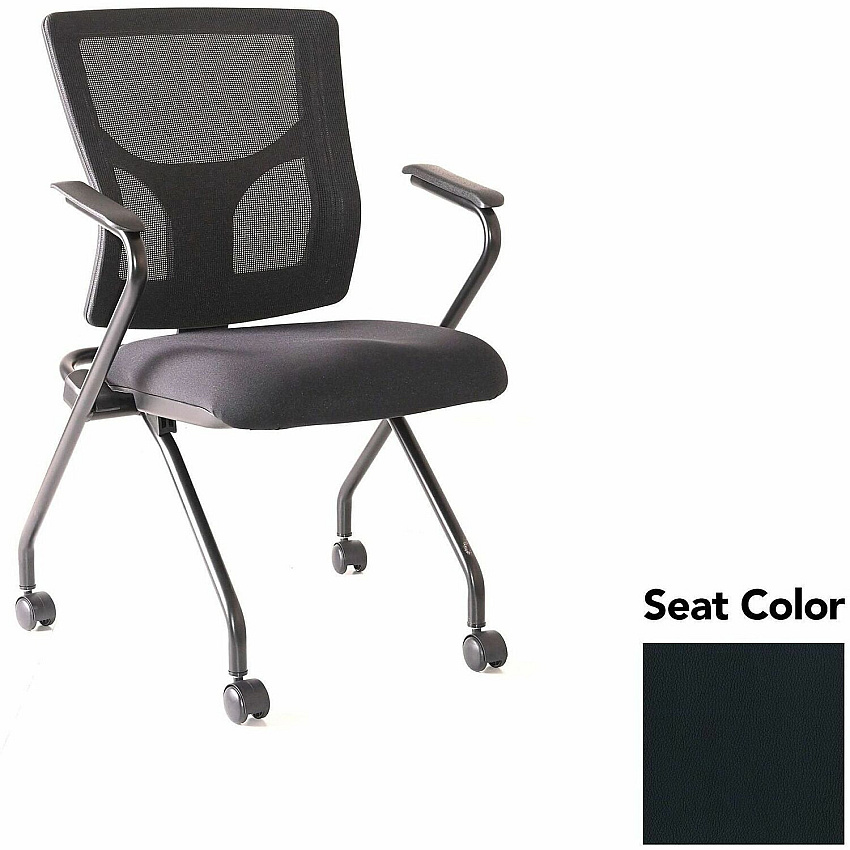 Lorell Conjure Mesh Training Chairs with Arms Dillon Black Seat Color - Polyurethane, Foam Seat Material - Mesh Back Material - High Back - Black - Armrest - 2 / Carton (LLR62019076)