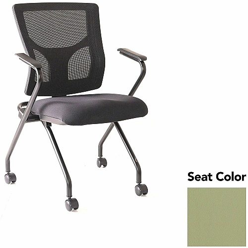 Lorell Conjure Mesh Training Chairs with Arms Dillon Sage Seat Color - Polyurethane, Foam Seat Material - Mesh Back Material - High Back - Black - Armrest - 2 / Carton (LLR62019069)