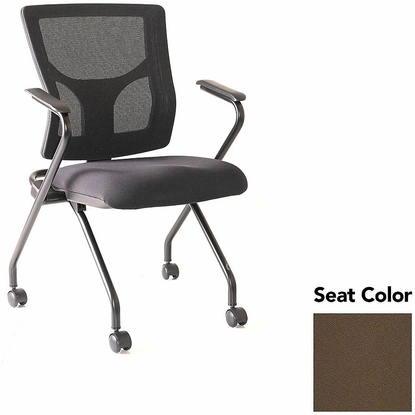 Lorell Conjure Mesh Training Chairs with Arms Forte Fudge Seat Color - Polyurethane, Foam Seat Material - Mesh Back Material - High Back - Black - Armrest - 2 / Carton (LLR6201941)