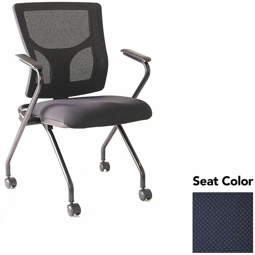 Lorell Conjure Mesh Training Chairs with Arms Perfection Navy Seat Color - Polyurethane, Foam Seat Material - Mesh Back Material - High Back - Black - Armrest - 2 / Carton (LLR6201966)