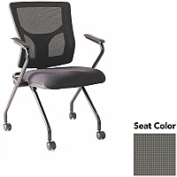 Lorell Conjure Mesh Training Chairs with Arms Expo Fog Seat Color - Polyurethane, Foam Seat Material - Mesh Back Material - High Back - Black - Armrest - 2 / Carton (LLR6201932)