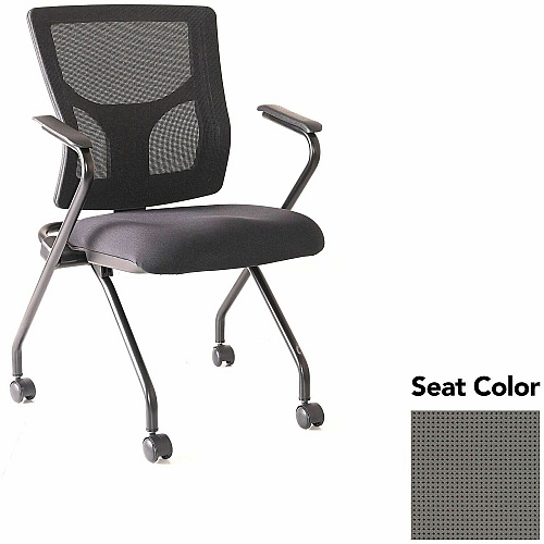 Lorell Conjure Mesh Training Chairs with Arms Expo Fog Seat Color - Polyurethane, Foam Seat Material - Mesh Back Material - High Back - Black - Armrest - 2 / Carton (LLR6201932)