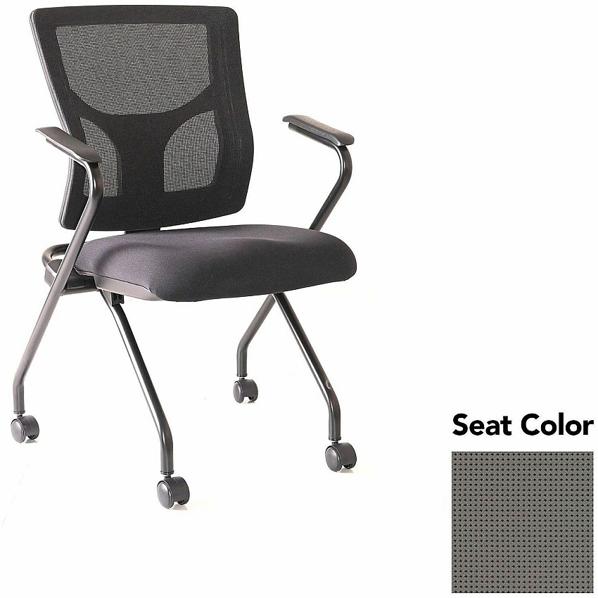 Lorell Conjure Mesh Training Chairs with Arms Expo Fog Seat Color - Polyurethane, Foam Seat Material - Mesh Back Material - High Back - Black - Armrest - 2 / Carton (LLR6201932)