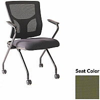 Lorell Conjure Mesh Training Chairs with Arms Expo Leaf Seat Color - Polyurethane, Foam Seat Material - Mesh Back Material - High Back - Black - Armrest - 2 / Carton (LLR6201934)