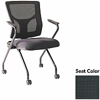Lorell Conjure Mesh Training Chairs with Arms Expo Tuxedo Seat Color - Polyurethane, Foam Seat Material - Mesh Back Material - High Back - Black - Armrest - 2 / Carton (LLR6201935)