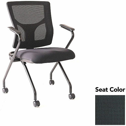 Lorell Conjure Mesh Training Chairs with Arms Expo Tuxedo Seat Color - Polyurethane, Foam Seat Material - Mesh Back Material - High Back - Black - Armrest - 2 / Carton (LLR6201935)