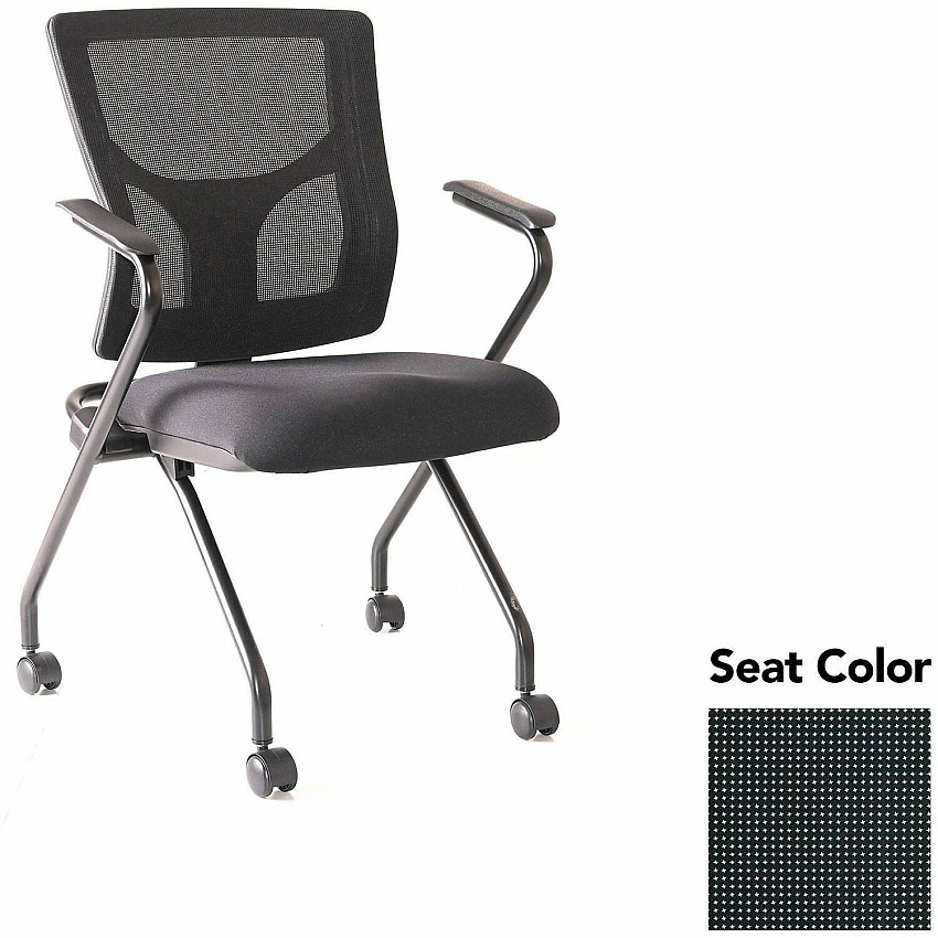 Lorell Conjure Mesh Training Chairs with Arms Expo Tuxedo Seat Color - Polyurethane, Foam Seat Material - Mesh Back Material - High Back - Black - Armrest - 2 / Carton (LLR6201935)