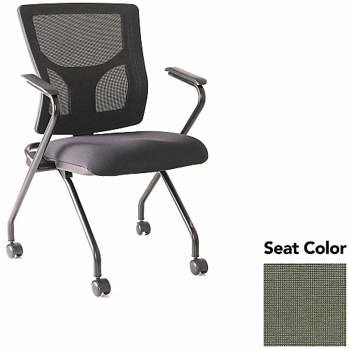 Lorell Conjure Mesh Training Chairs with Arms Shire Sage Seat Color - Polyurethane, Foam Seat Material - Mesh Back Material - High Back - Black - Armrest - 2 / Carton (LLR6201985)