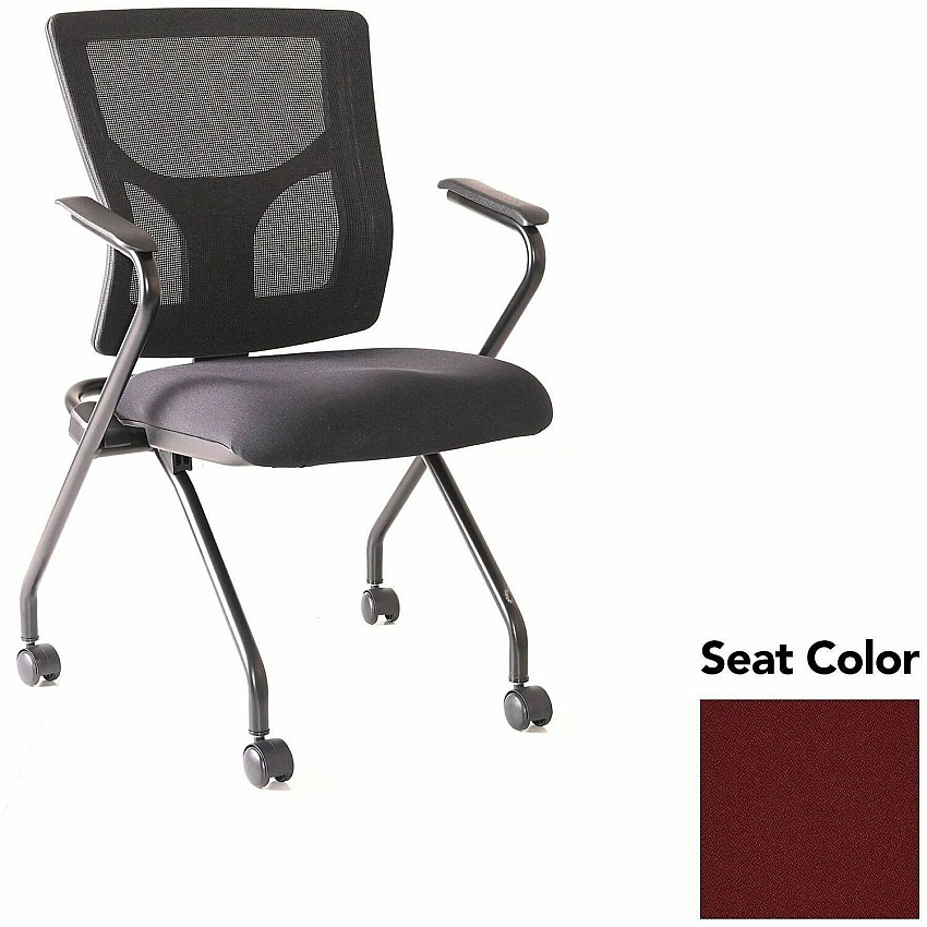 Lorell Conjure Mesh Training Chairs with Arms Forte Port Seat Color - Polyurethane, Foam Seat Material - Mesh Back Material - High Back - Black - Armrest - 2 / Carton (LLR6201944)