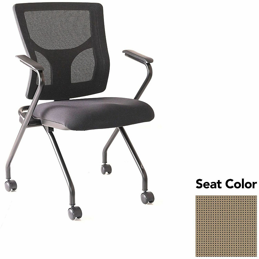 Lorell Conjure Mesh Training Chairs with Arms Expo Latte Seat Color - Polyurethane, Foam Seat Material - Mesh Back Material - High Back - Black - Armrest - 2 / Carton (LLR6201933)