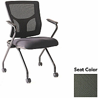 Lorell Conjure Mesh Training Chairs with Arms Perfection Olive Green Seat Color - Polyurethane, Foam Seat Material - Mesh Back Material - High Back - Black - Armrest - 2 / Carton (LLR6201967)