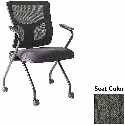 Lorell Conjure Mesh Training Chairs with Arms Perfection Olive Green Seat Color - Polyurethane, Foam Seat Material - Mesh Back Material - High Back - Black - Armrest - 2 / Carton (LLR6201967)