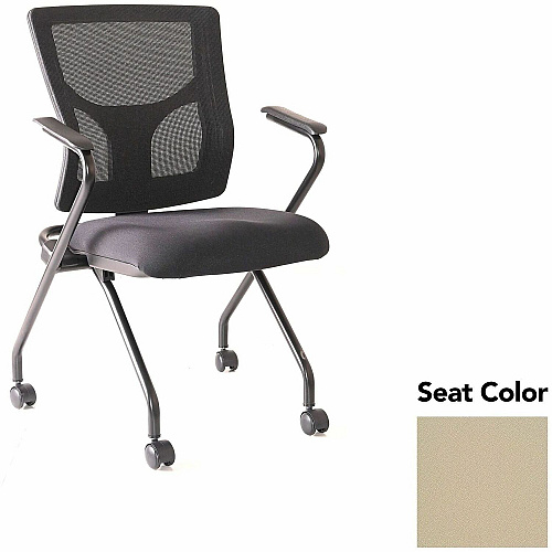 Lorell Conjure Mesh Training Chairs with Arms Forte Pumice Seat Color - Polyurethane, Foam Seat Material - Mesh Back Material - High Back - Black - Armrest - 2 / Carton (LLR6201945)