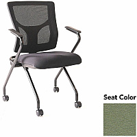 Lorell Conjure Mesh Training Chairs with Arms Fuse Cress Seat Color - Polyurethane, Foam Seat Material - Mesh Back Material - High Back - Black - Armrest - 2 / Carton (LLR6201948)